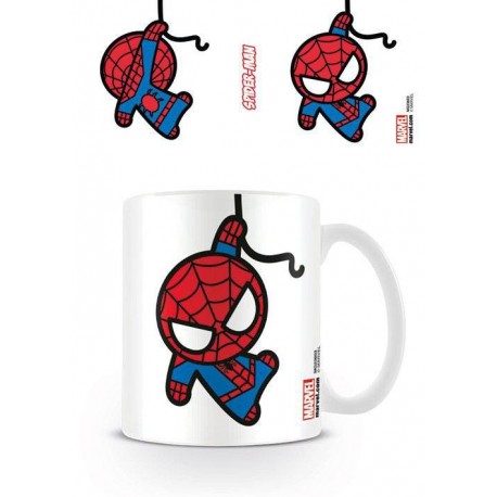 Taza Kawaii Spider-Man colgando Marvel