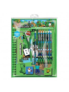 Set de papelería Minecraft con lápices y estuche en blíster