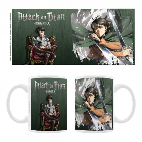Taza cerámica de Levi de Attack on Titan con diseño icónico