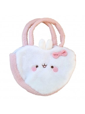 Bolsa de corazón Molang en tonos blanco y rosa