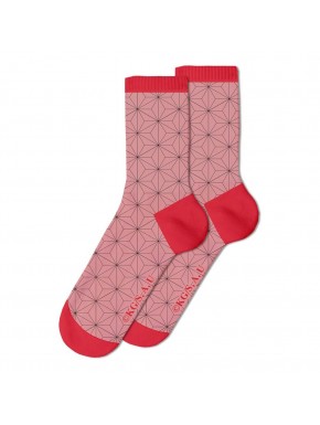 Chaussettes Nezuko Kamado Demon Slayer rose et rouge