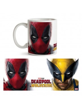 Taza de cerámica Marvel con Deadpool y Wolverine