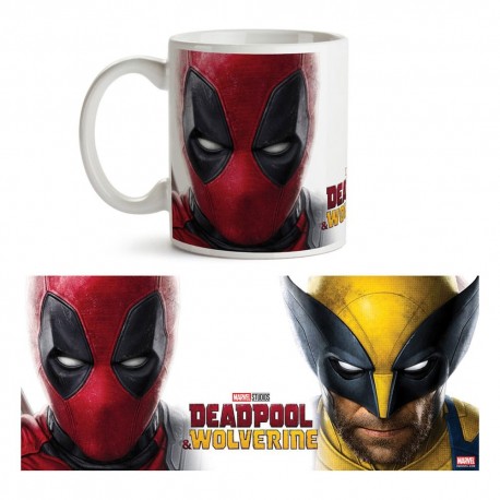Taza de cerámica Marvel con Deadpool y Wolverine