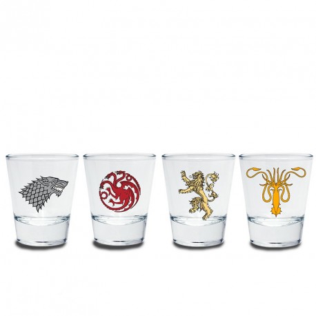 Set 4 vasos chupitos Juego Tronos Emblemas