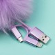 Cable de carga USB Pusheen con llavero pom pom