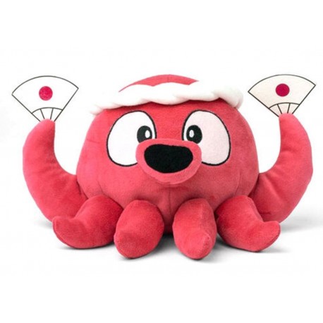 Peluche rouge Tako de Parodius avec éventails
