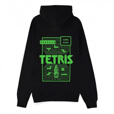 Sweat à capuche noir Tetris Game Over