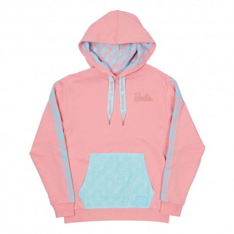 Sudadera rosa con capucha y logo de Barbie