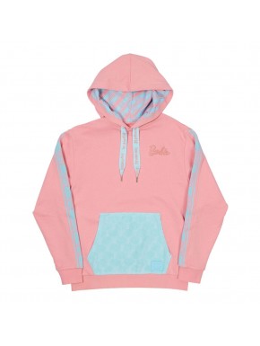 Sudadera rosa Barbie XL con detalles azules