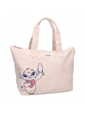 Bolso beige de Stitch con corazón de Lilo y Stitch