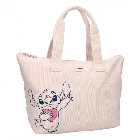 Bolso beige de Stitch con corazón de Lilo y Stitch