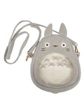 Bolso de mano Totoro gris con orejas y correa ajustable