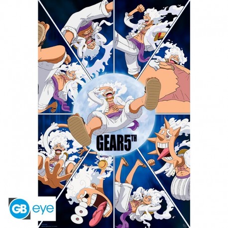 Poster One Piece Gear 5th estilo Looney Tunes
