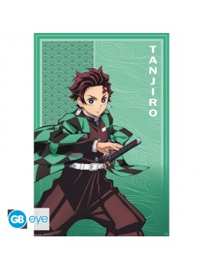 Poster maxi de Tanjiro de Demon Slayer en vert
