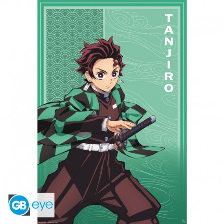Poster maxi de Tanjiro de Demon Slayer en vert