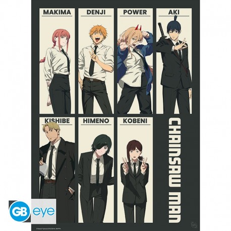 poster chibi Chainsaw Man 52x38 cm con personajes Devil Hunters