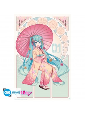 Poster Hatsune Miku Kimono Sakura en format maxi