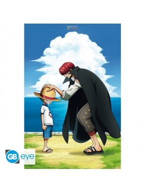 Poster de praia de Shanks e Luffy de One Piece