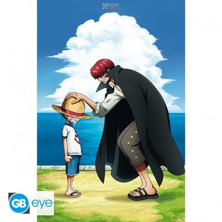Poster de praia de Shanks e Luffy de One Piece