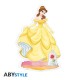 Figurine acrylique de Belle en robe jaune avec rose enchantée