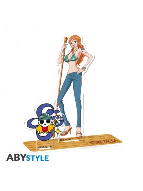 Figura Acryl da Nami de One Piece com bastão e tatuagem
