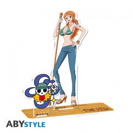 Figura Acryl de Nami de One Piece con bastón y tatuaje