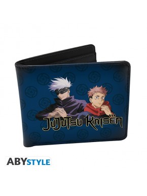 Cartera de vinilo azul con Itadori y Gojo de Jujutsu Kaisen