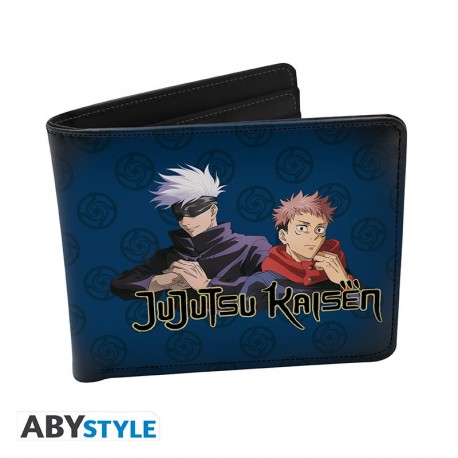 Cartera de vinilo azul con Itadori y Gojo de Jujutsu Kaisen
