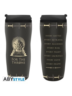 Travel mug negra de Juego de Tronos con Trono de Hierro
