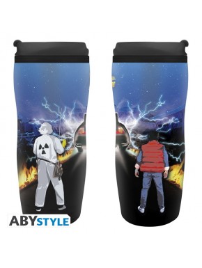 Caneca de viagem com Doc e Marty de De Volta para o Futuro