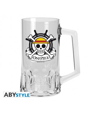 Jarra de vidrio One Piece con calavera de Luffy