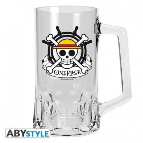 Jarra de vidrio One Piece con calavera de Luffy