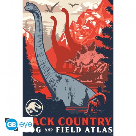 Poster maxi Jurassic World Back Country avec dinosaures