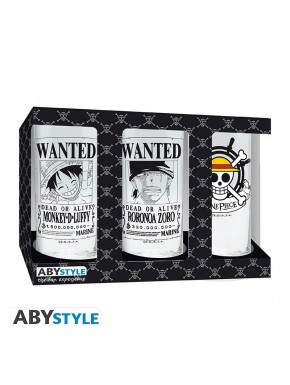 Copos One Piece com design de poster wanted