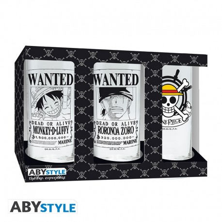 Copos One Piece com design de poster wanted