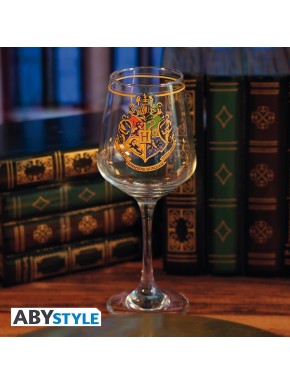 Copa de cristal Harry Potter con Escudo de Hogwarts