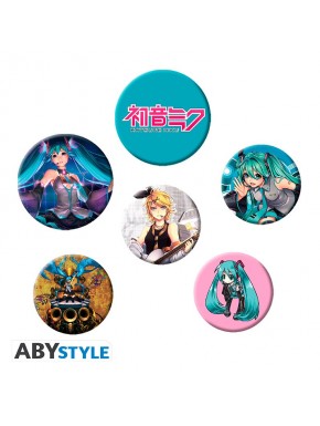 Set de insignias de Hatsune Miku con cuatro diseños distintos