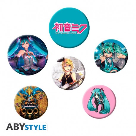 Set de insignias de Hatsune Miku con cuatro diseños distintos