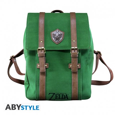 Sac à dos vert avec détails en cuir de The Legend of Zelda