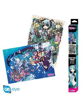 Conjunto de 2 posters chibi de Hatsune Miku