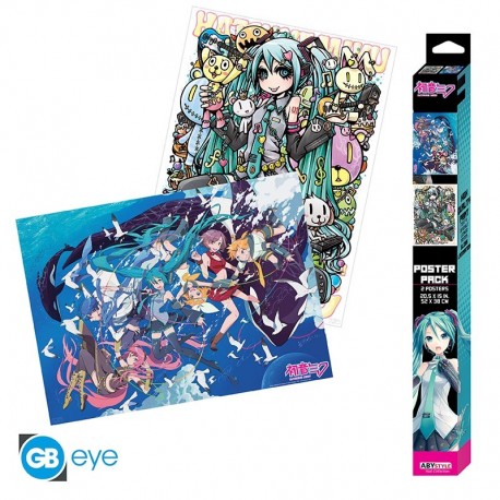 Conjunto de 2 posters chibi de Hatsune Miku