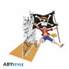 Serre-livres Acrylique One Piece Luffy avec Drapeau