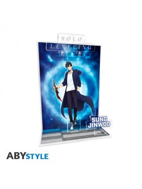 Diorama acrílico de Jinwoo en portal de Solo Leveling