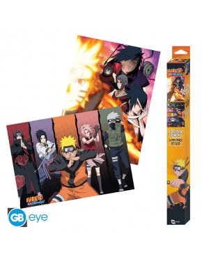 Set de 2 posters chibi de Naruto Shippuden, 52x38 cm