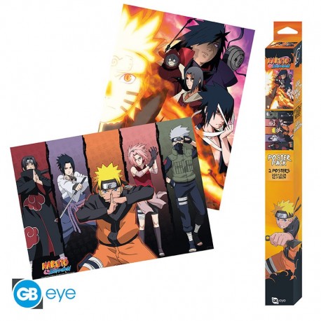 Set de 2 posters chibi de Naruto Shippuden, 52x38 cm