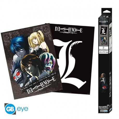 Set de 2 posters chibi de Death Note L y grupo