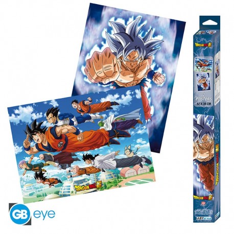 Set de 2 posters Chibi Dragon Ball Super de Goku et amis