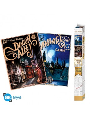 Set de 2 posters chibi de Harry Potter retro