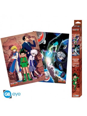 Conjunto de 2 posters Chibi Hunter X Hunter, tamanho 52x38 cm