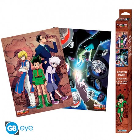 Conjunto de 2 posters Chibi Hunter X Hunter, tamanho 52x38 cm